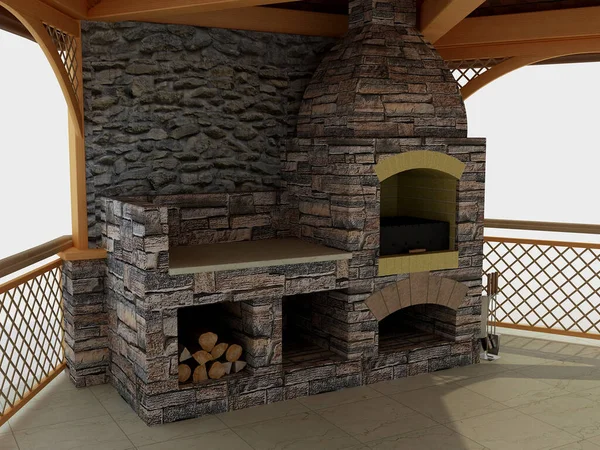 Balkonun orijinal tasarımı taş ızgaralı.