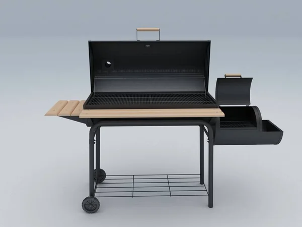 Bir ev ve yüzme havuzlu bir manzaranın 3 boyutlu görüntüsü.