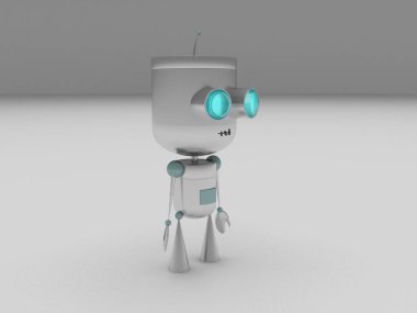 Farklı duyguları olan bir robotun 3 boyutlu canlandırması.