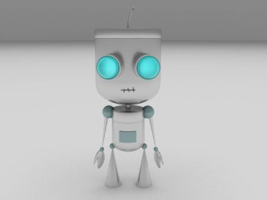Farklı duyguları olan bir robotun 3 boyutlu canlandırması.