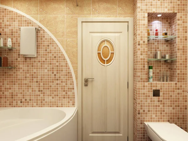 Banyo içinin 3D görüntüsü.