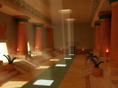 Bir Mısır tapınağının 3 boyutlu canlandırması.