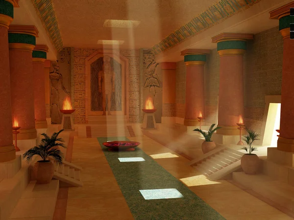 Bir Mısır tapınağının 3 boyutlu canlandırması.