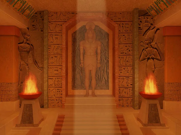 Рендеринг Египетского Храма — стоковое фото