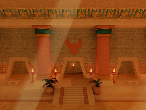 Bir Mısır tapınağının 3 boyutlu canlandırması.