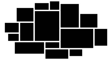 Vektör çerçevesi fotoğraf kolajı. Karalama tahtası şablonu.