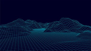 Dijital çokgen kablo çerçevesi. Vektör ağ illüstrasyonu .