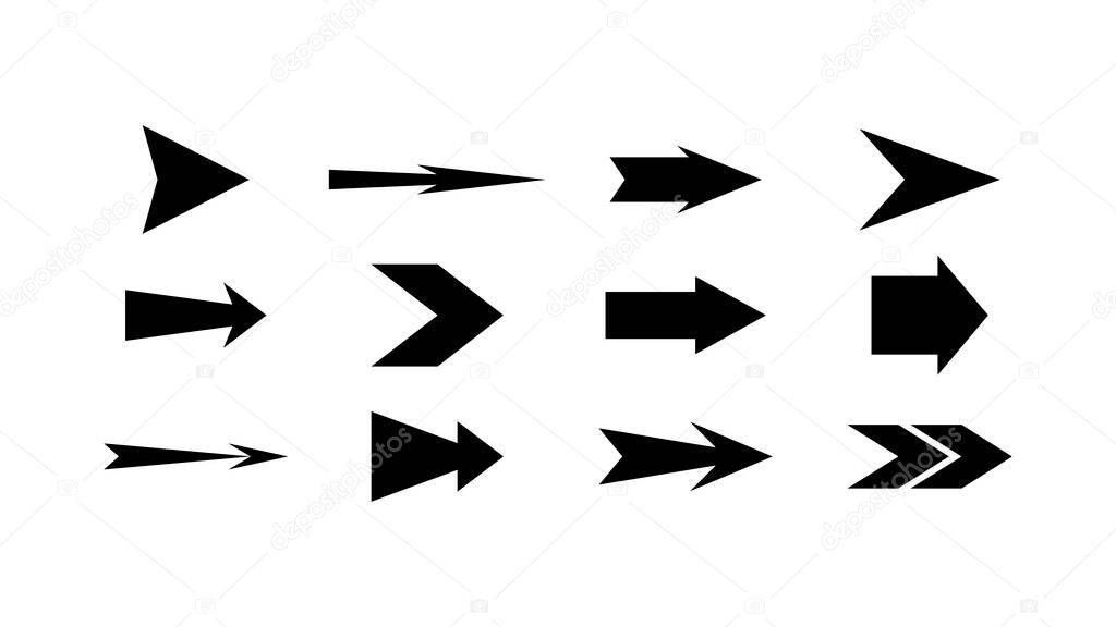 Set of black arrows. Vector