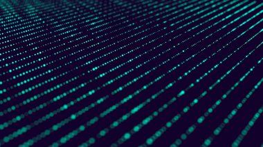 Parlak noktalar ve çizgiler ağı. Soyut dijital arkaplan. Fütürist illüstrasyon. 3d oluşturma.