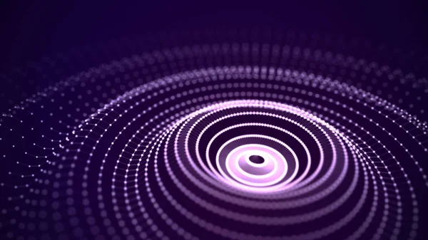 Музика Звук Фіолетовий Сплеск Пульсаціями Тече Кругла Хвиля Крапками Візуалізація — стокове фото