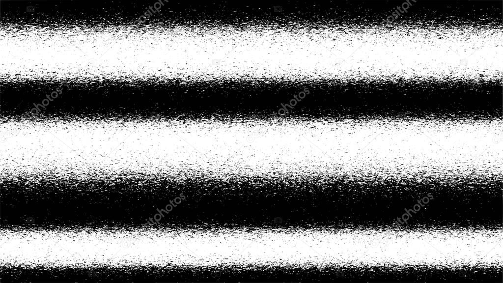 Glitch background. Abstract black and white digital noise effect, error signal, television technical problem. Vector illustration.