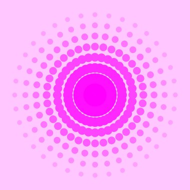 Yarım ton pembe daireler. Dot pop sanat deseni. Tasarım elementleri. Vektör illüstrasyonu.