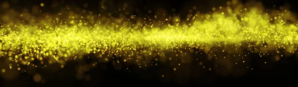 Astratto Brillante Onda Oro Con Particelle Scintillanti Brillano Scintille Scintillanti — Foto Stock
