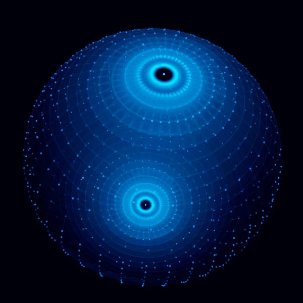 Globale Netzwerkverbindung Leuchtend Blauer Globus Mit Punkten Und Linien Verstreute — Stockvektor