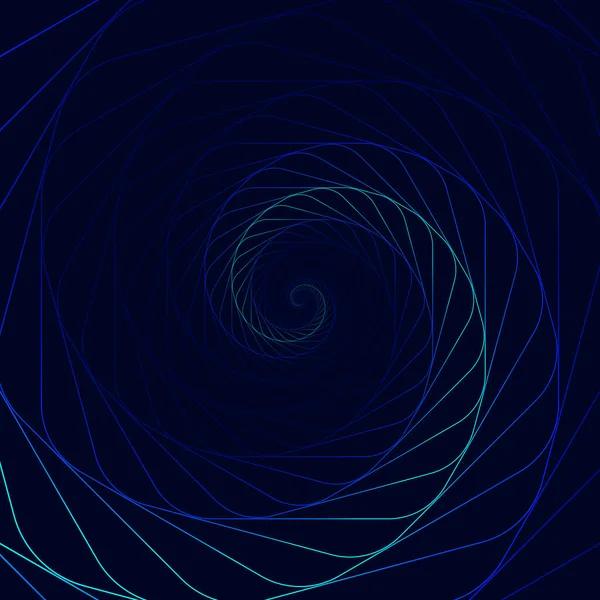 Αφηρημένη Φράκταλ Σήραγγα Φωτισμού Εικονογράφηση Διανύσματος Στροβιλιζόμενο Μπλε Σύμβολο Οπτική — Διανυσματικό Αρχείο