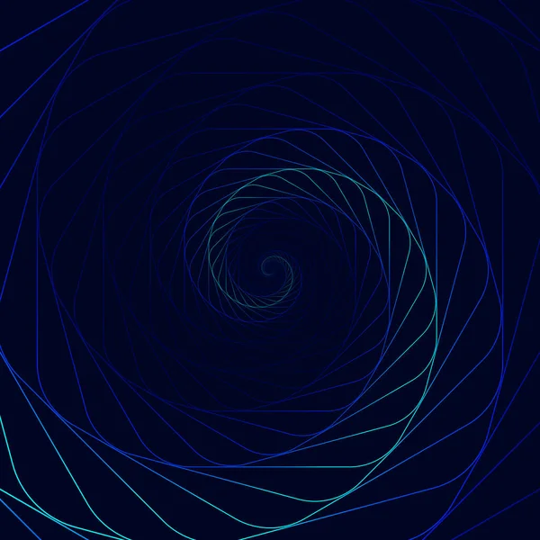 Túnel Iluminación Fractal Abstracto Ilustración Vectorial Símbolo Azul Arremolinado Ilusión — Vector de stock