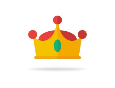 Taç simgesi. Kral kraliyet diademi. Kral sembolü. Altın imparatorluk mücevherleri. Altın lüks taç. Krallık klasik işareti. Kraliçe ya da prenses aksesuarı. İzole edilmiş ortaçağ tacı. Vektör EPS 10.