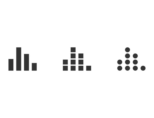 Equalizer teken. Geïsoleerde zwarte golf symbool. Muzikale grafische illustratie. Radio geluid icoon. Eq impuls in ronde en vierkante vorm. Vector EPS 10. — Stockvector