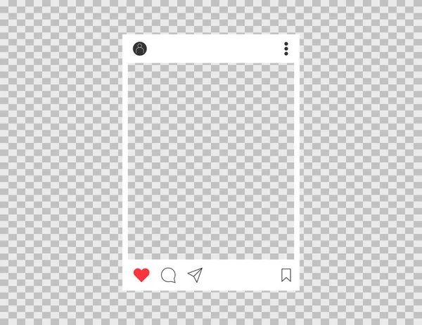 Sosyal tarzda fotoğraf çerçevesi. Sosyal ağda profil resmi. Yorumlu ve paylaşımlı bir ikon gibi. Kullanıcı adı sembolü. Şeffaf arkaplanı olan bir çerçeve modeli. Şablon düzeni. EPS 10.
