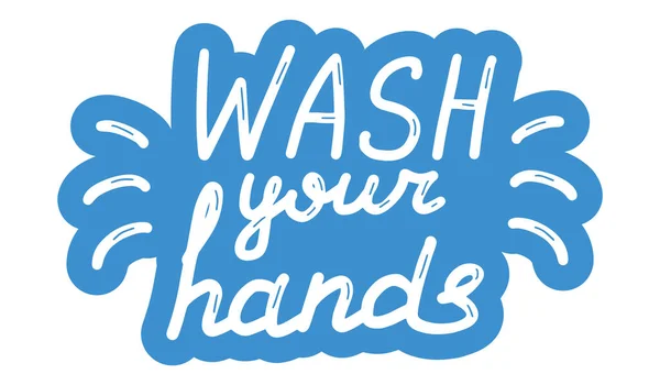 Wascht Euch Die Hände Coronavirus Covid Schutzkonzept Schriftzug Kalligraphie Illustration — Stockvektor