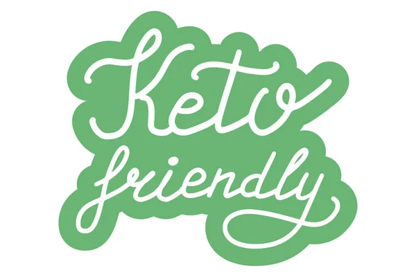 Keto Friendly Konsep Diet Ketogenik Logo Lencana Poster Templat Banner - Stok Vektor