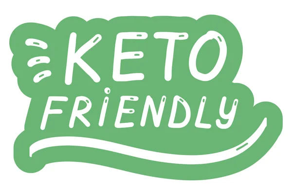 Keto Friendly Logo Rozet Poster Afiş Şablonu Harf Çizimi Illüstrasyonu — Stok Vektör