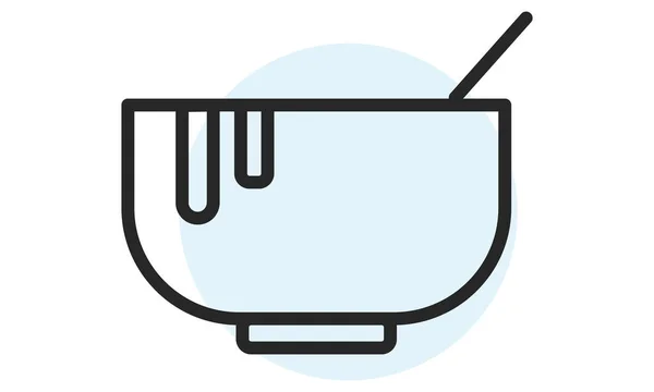 Icono Sopa Icono Web Esquema Alimentos Concepto Almuerzo Cena Para — Vector de stock