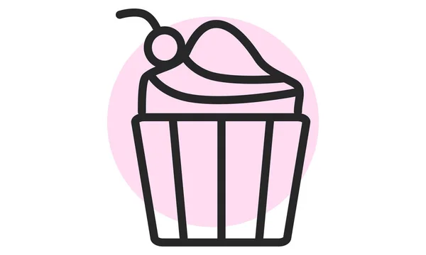 Cupcake Icon Cake Muffin Web Icon Concept Dessert Restaurant Websites — Stock Vector