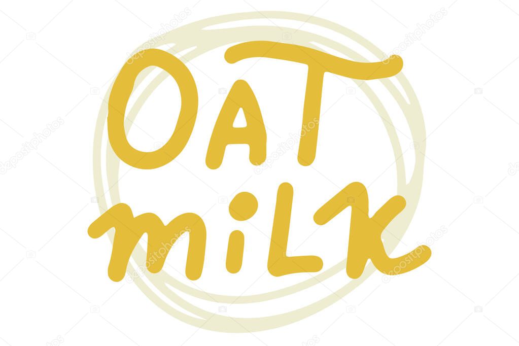 Oat Milk. Vector element for logos, labels, badges, stickers. Vector illustration isolation on white background. Organic, eco, healthy food