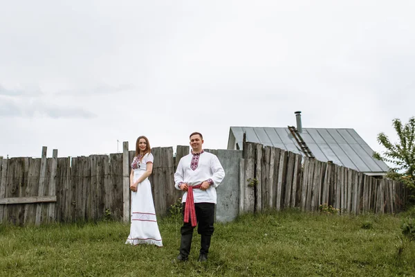 Reconstructie Van Traditionele Russische Jurken Natuurliefhebbers — Stockfoto