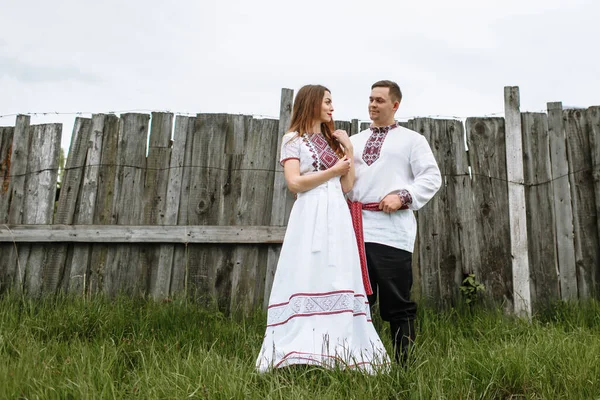 Reconstructie Van Traditionele Russische Jurken Natuurliefhebbers — Stockfoto