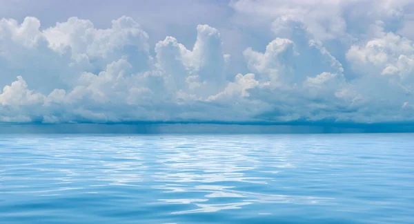 Panoramic Beautiful Seascape Cloud Sunny Day Stock Photo