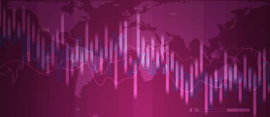 Finansal yatırım veya Ekonomik trendler için uygun grafik konseptinde borsa veya önx ticaret grafiği. Soyut finans geçmişi. resimleme