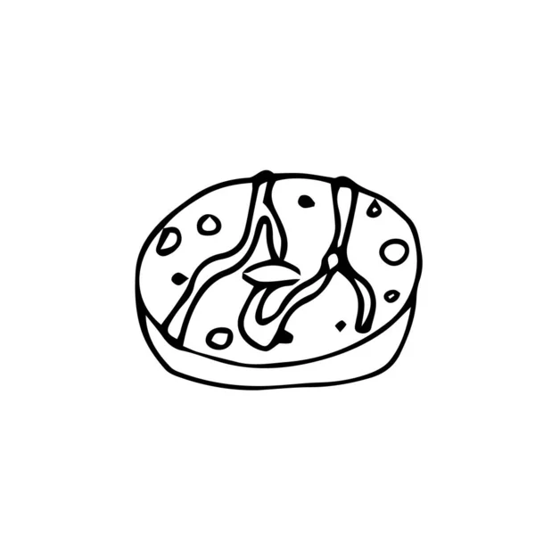 Una Foto Uno Los Donuts Con Glaseado Salpicaduras Imagen Vectorial — Archivo Imágenes Vectoriales