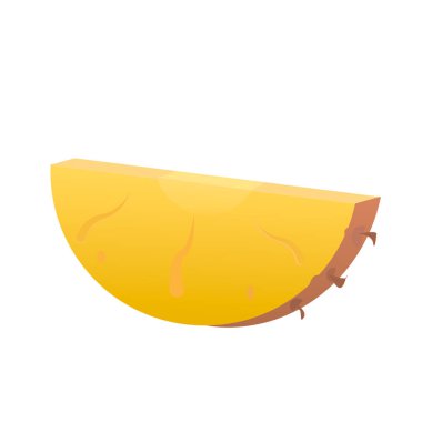 Beyaz arka planda gerçekçi bir ananas dilimi..