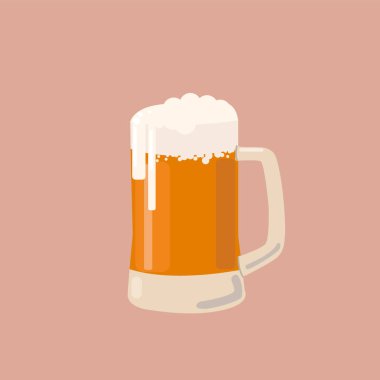 Bira köpüklü ve hafif biralı bir kupa.