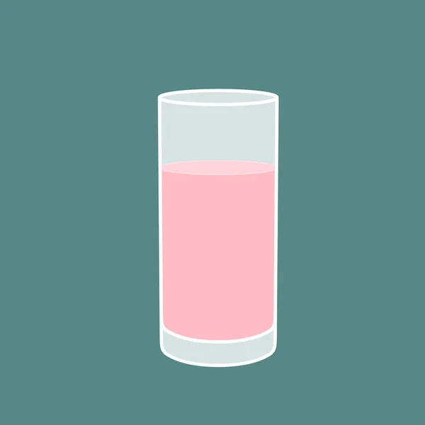 Glass Pink Lemonade Green Background — Stock Vector