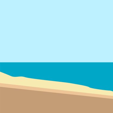 Yaz manzarası. Deniz, güneş, sahil, kum, güneş