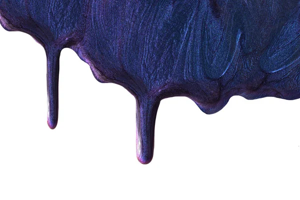 Beautiful stains of liquid nail polish,fluid art technique.Bright purple marble background.Nail laquer flow modern backdrop.Minimalistic concept.Copy space for design.Liquid make up horizontal banner. — Stock Photo, Image