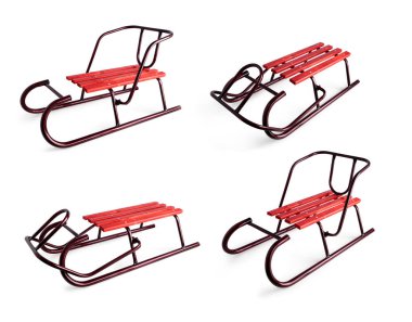 Kızak üzerinde kar buz pateni için. Beyaz arka plan üzerinde izole.