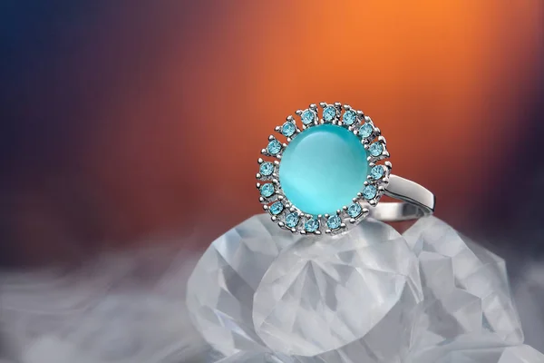 Precious ring with gemstone. — Stock Photo, Image