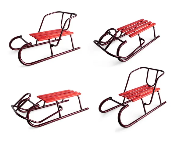 Kızak üzerinde kar buz pateni için. Beyaz arka plan üzerinde izole.