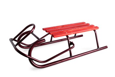 Kızak üzerinde kar buz pateni için. Beyaz arka plan üzerinde izole.