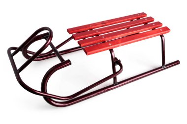 Kızak üzerinde kar buz pateni için. Beyaz arka plan üzerinde izole.