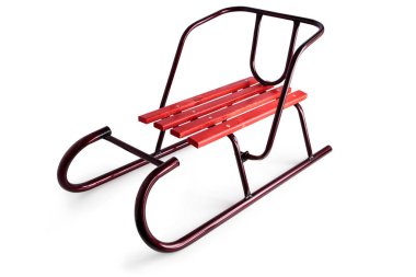 Kızak üzerinde kar buz pateni için. Beyaz arka plan üzerinde izole.