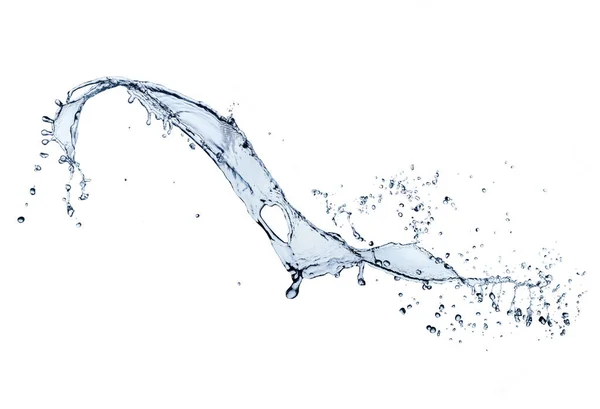 Μπλε νερό splash απομονώνονται σε λευκό φόντο. — Φωτογραφία Αρχείου