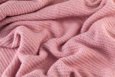 Pembe, sıcak kumaş dokusu malzemesi arkaplanı ayrıntıları.