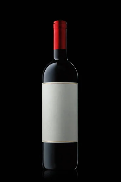 Egy Üveg Vörös Olasz Bor Fekete Alapon — Stock Fotó