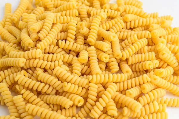 Primer Plano Pasta Italiana Fusilli Seca Forma Redonda Lista Para —  Fotos de Stock