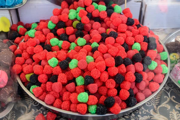 Alça Pedaços Mistos Doces Turcos Doces Geleia Com Sabores Frutas — Fotografia de Stock